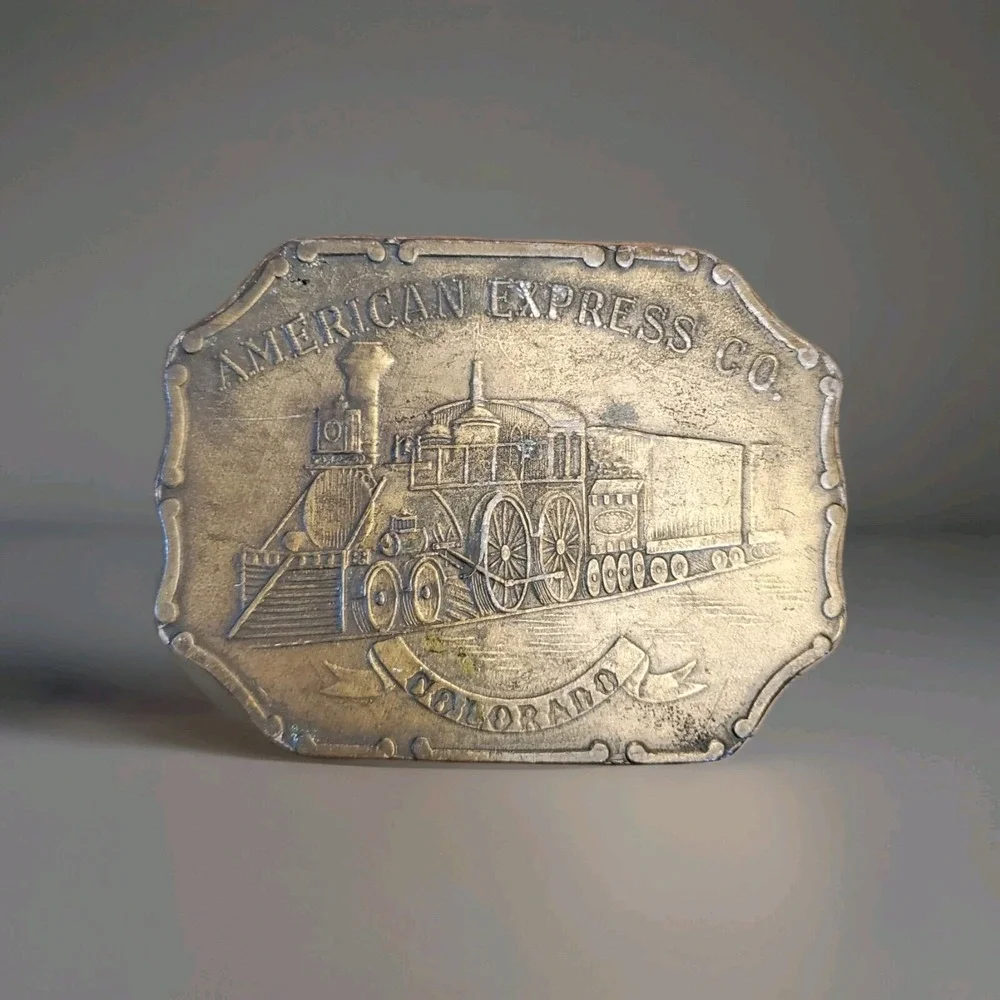 Vintage CDA‎ American Express Company Brass Buckle By Lewis Buckles Chicago